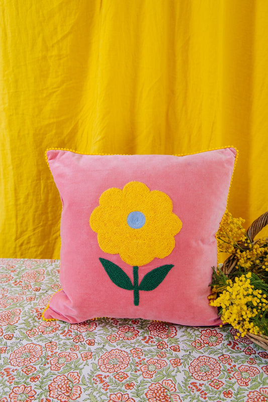 Cushion | Flower | Pink Pouch Pink Lemons 