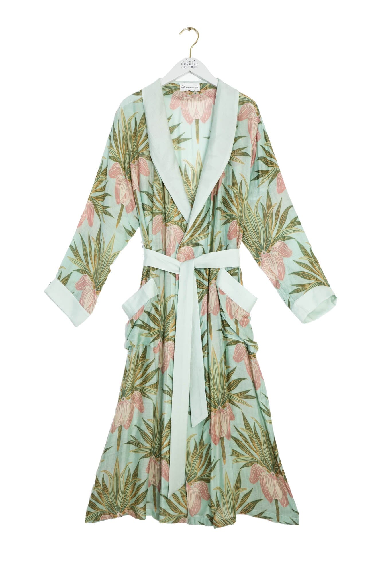 Deco Bud Gown | Aqua Dressing Gown One Hundred Stars 