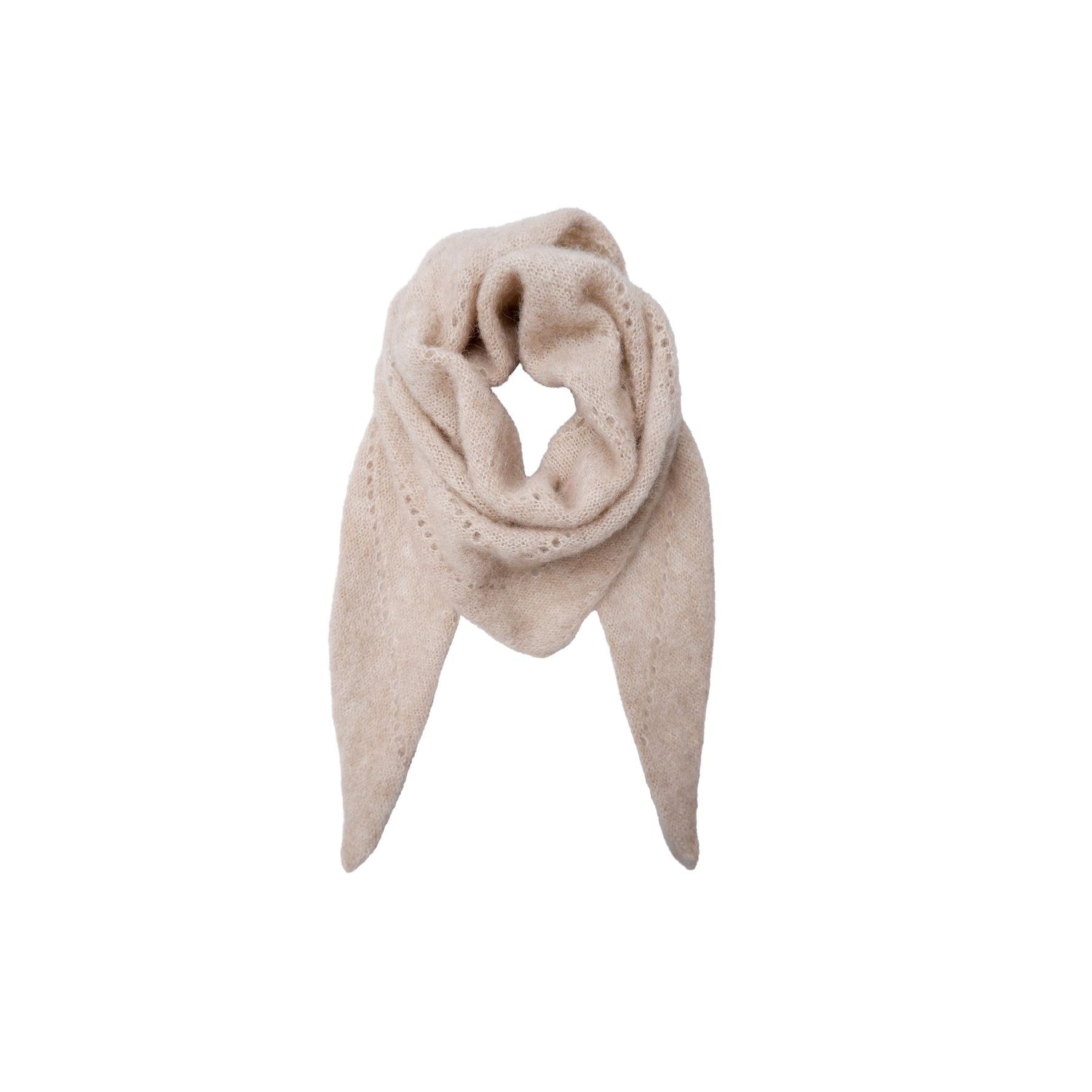 Dell Knitted Mini Scarf | Natural Scarves Black Colour 