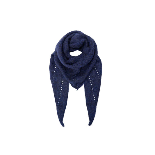 Dell Knitted Mini Scarf | Navy Scarves Black Colour 