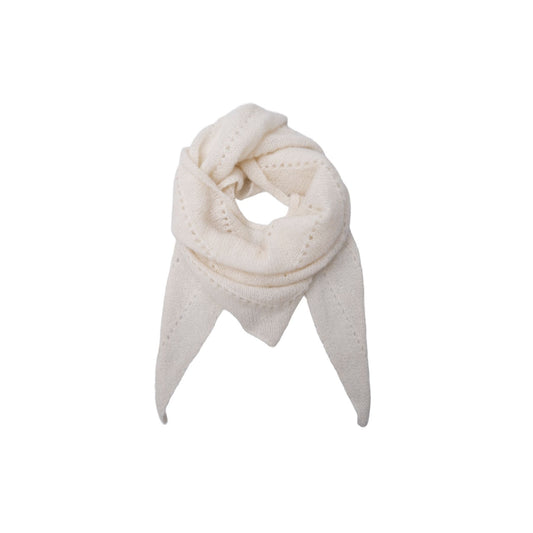 Dell Knitted Mini Scarf | Off White Scarves Black Colour 