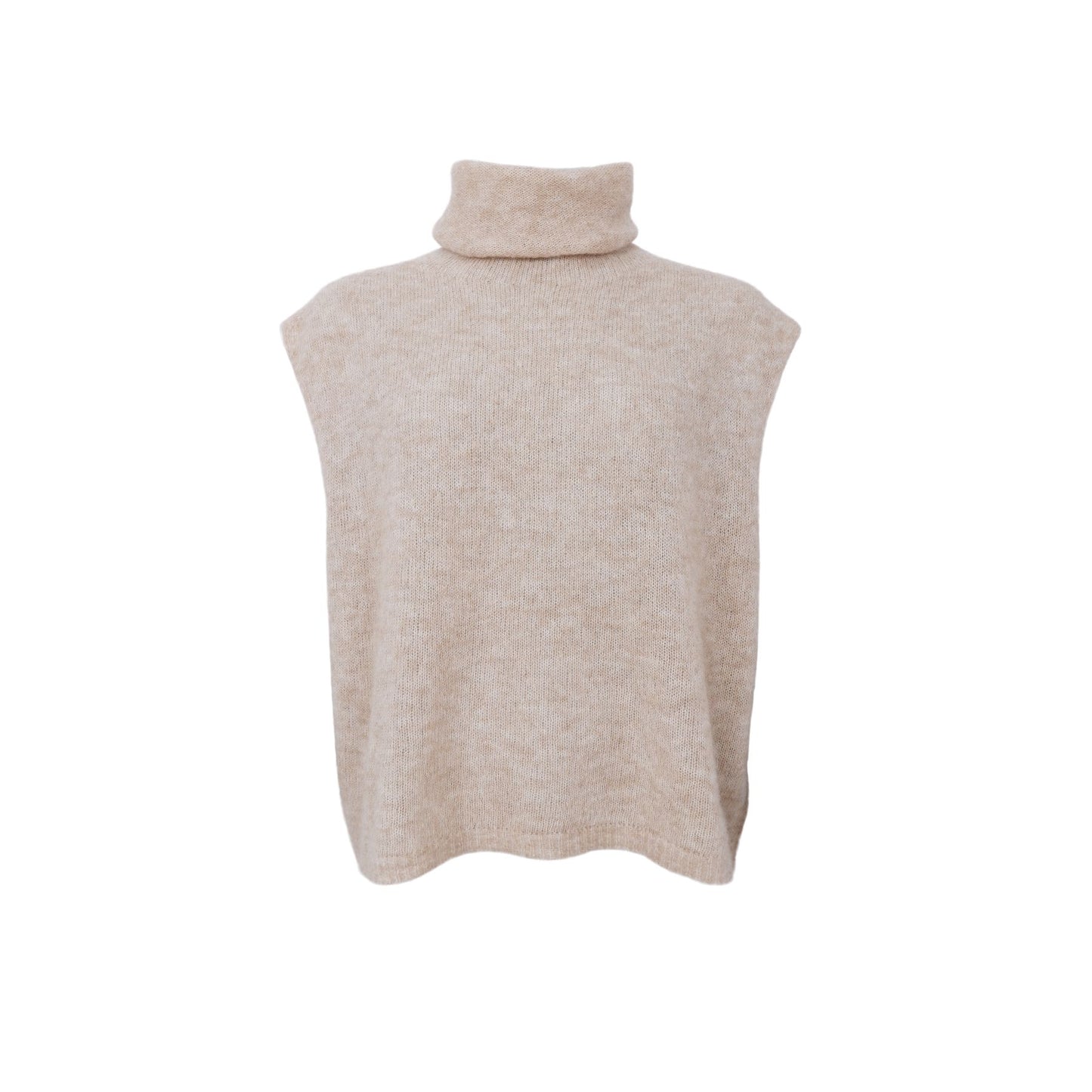 Dell Roll Neck Vest | Natural Jumper Black Colour 
