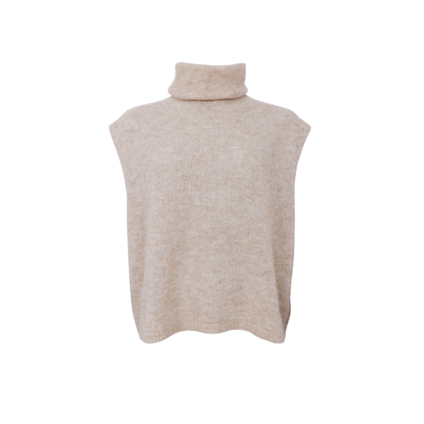 Dell Roll Neck Vest | Natural Jumper Black Colour 