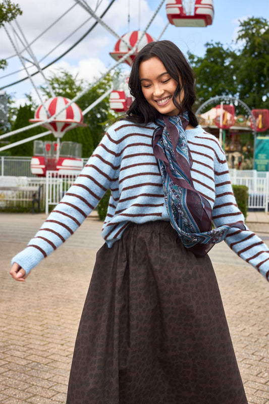 Dell Stripe Cardigan | Blue Cardigan Black Colour 