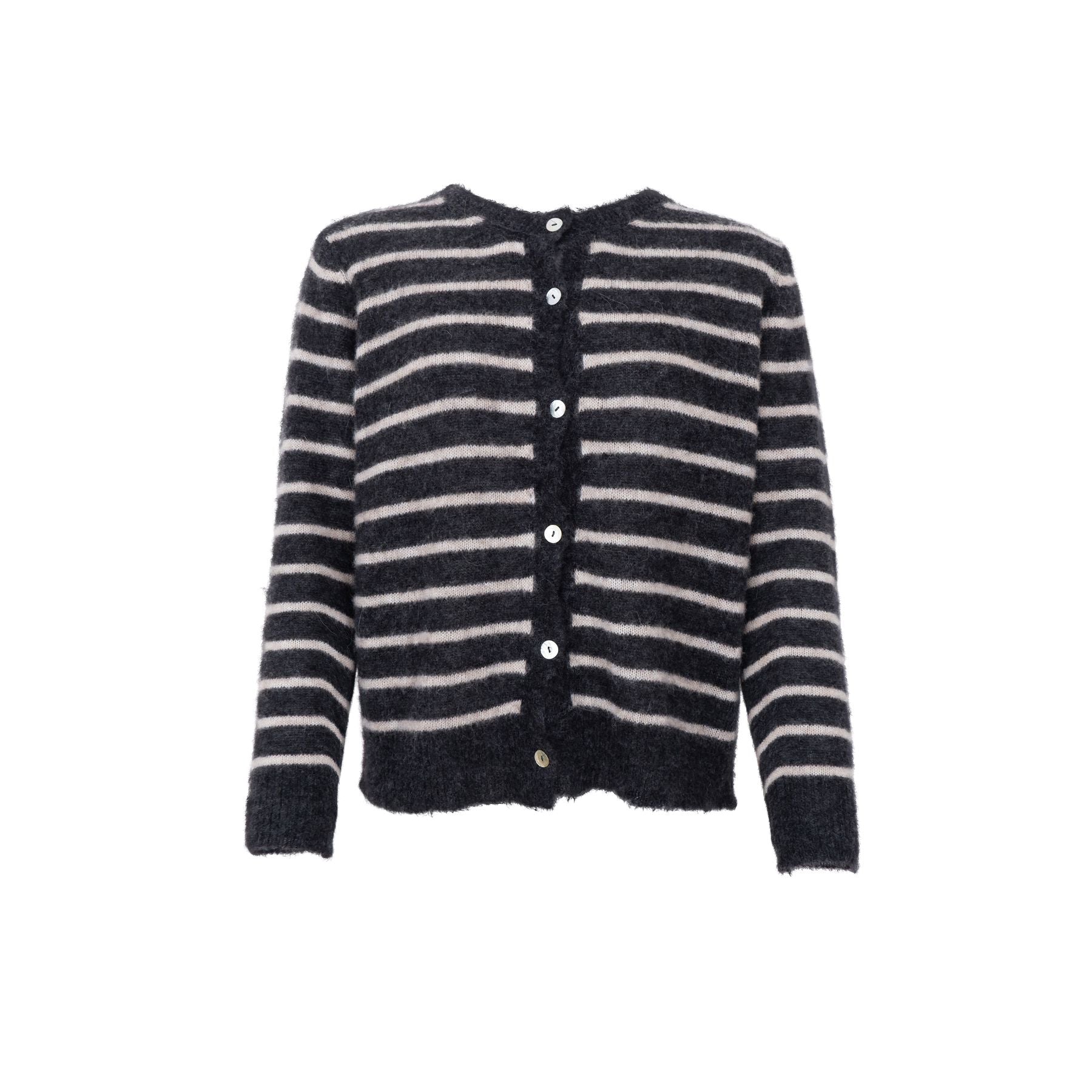 Dell Stripe Cardigan | Dark Grey Cardigan Black Colour 
