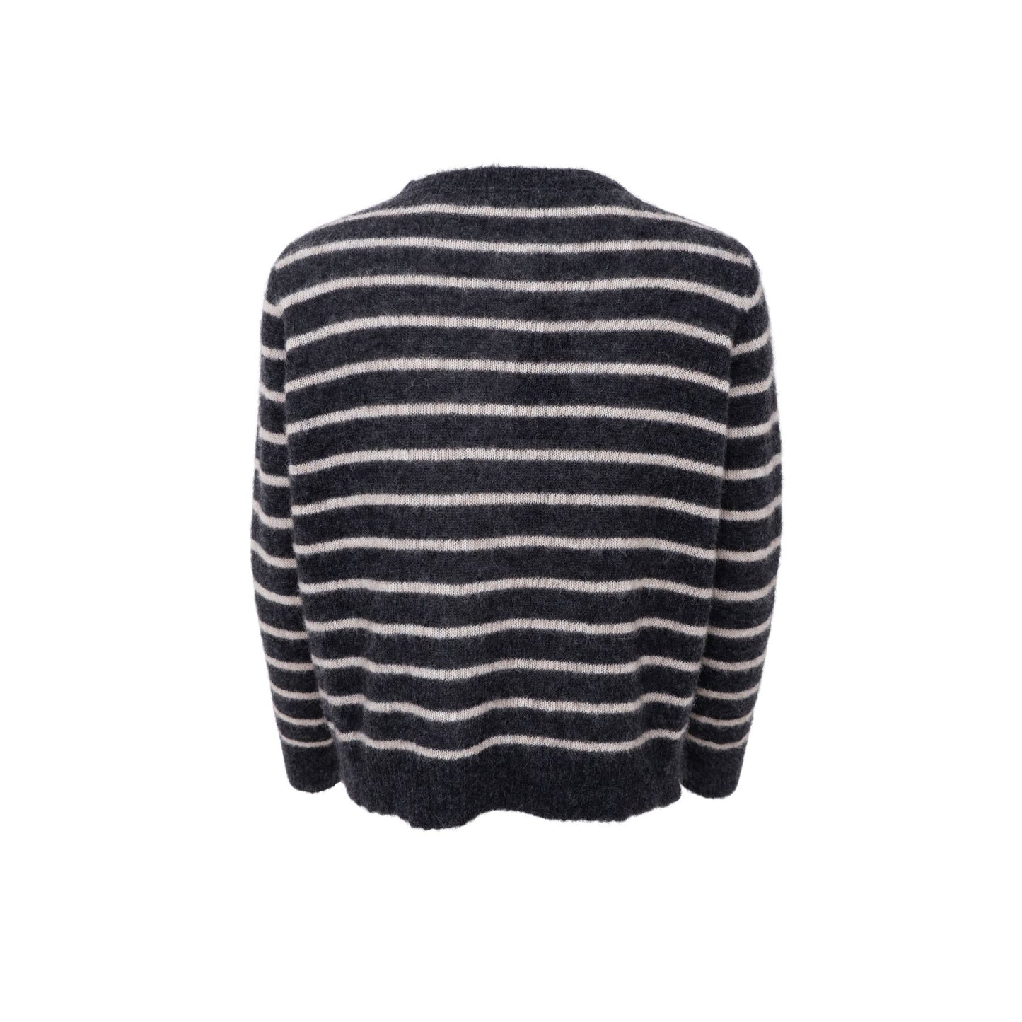 Dell Stripe Cardigan | Dark Grey Cardigan Black Colour 