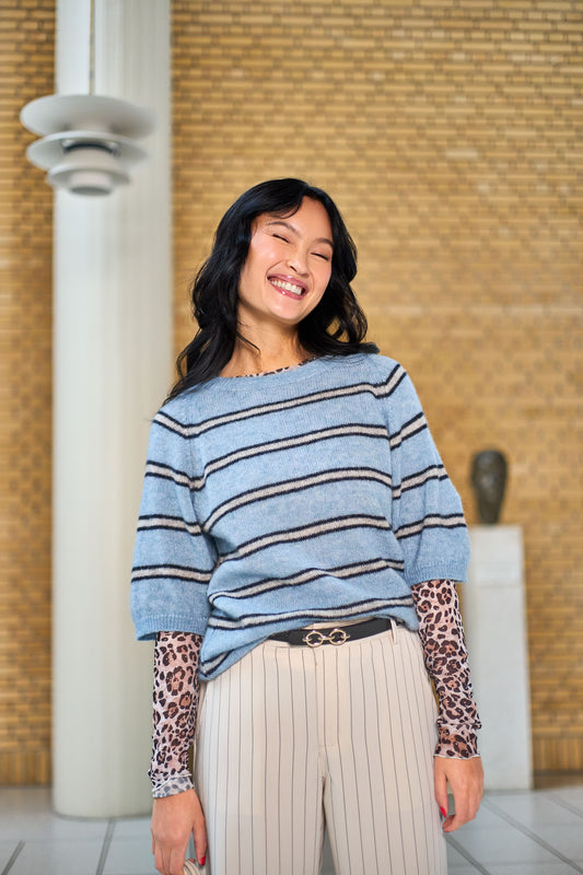 Dell Striped Jumper | Blue Marine Jumper Black Colour 