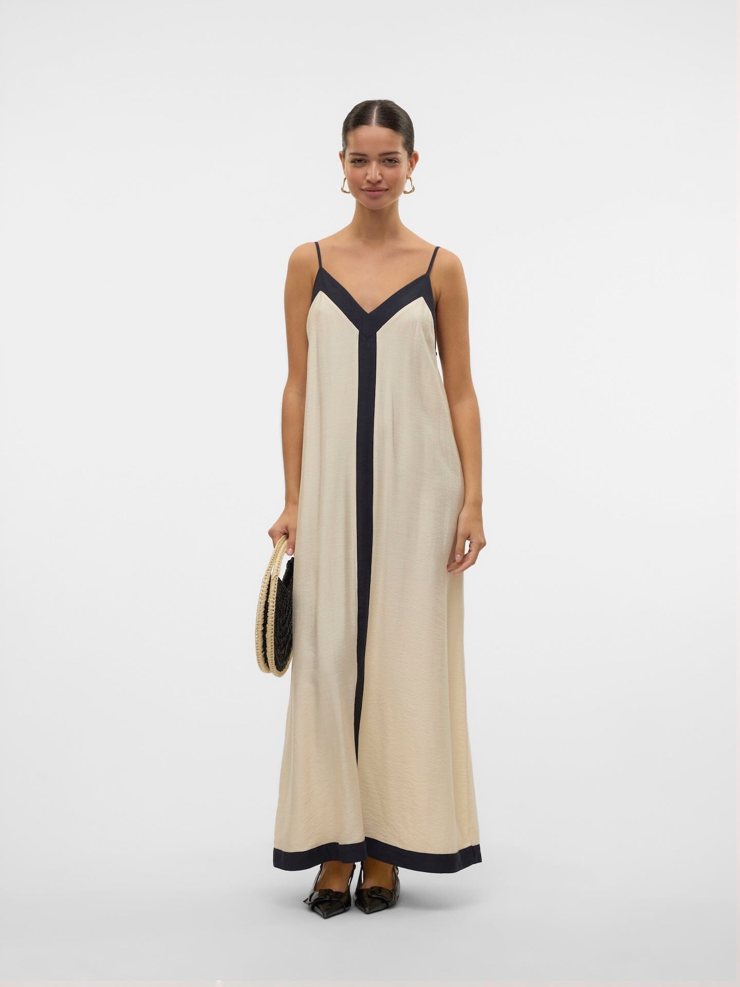 Denise Ankle Dress | Birch/Black Dress Vero Moda 