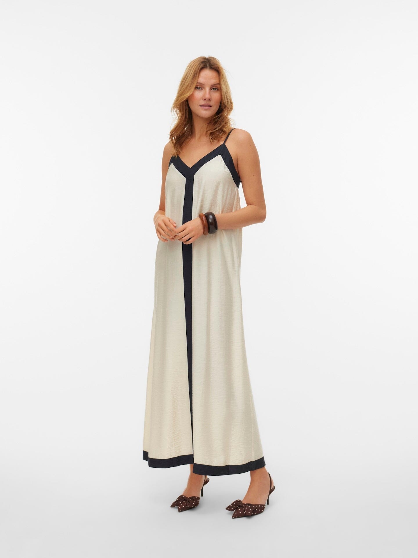 Denise Ankle Dress | Birch/Black Dress Vero Moda 