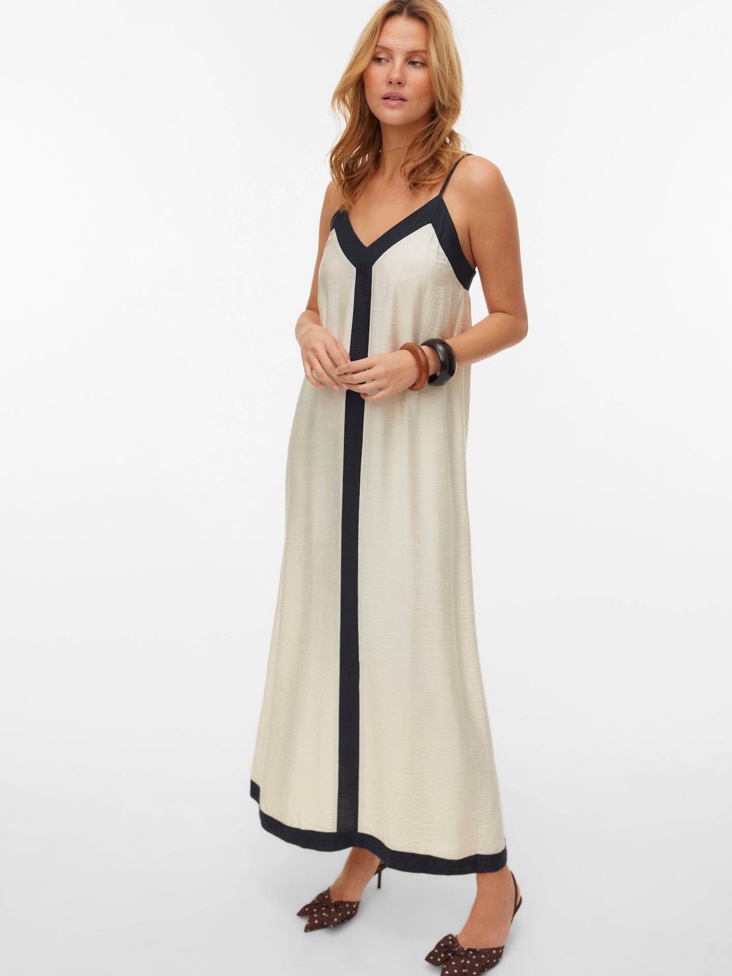 Denise Ankle Dress | Birch/Black Dress Vero Moda 