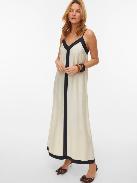 Denise Ankle Dress | Birch/Black Dress Vero Moda 