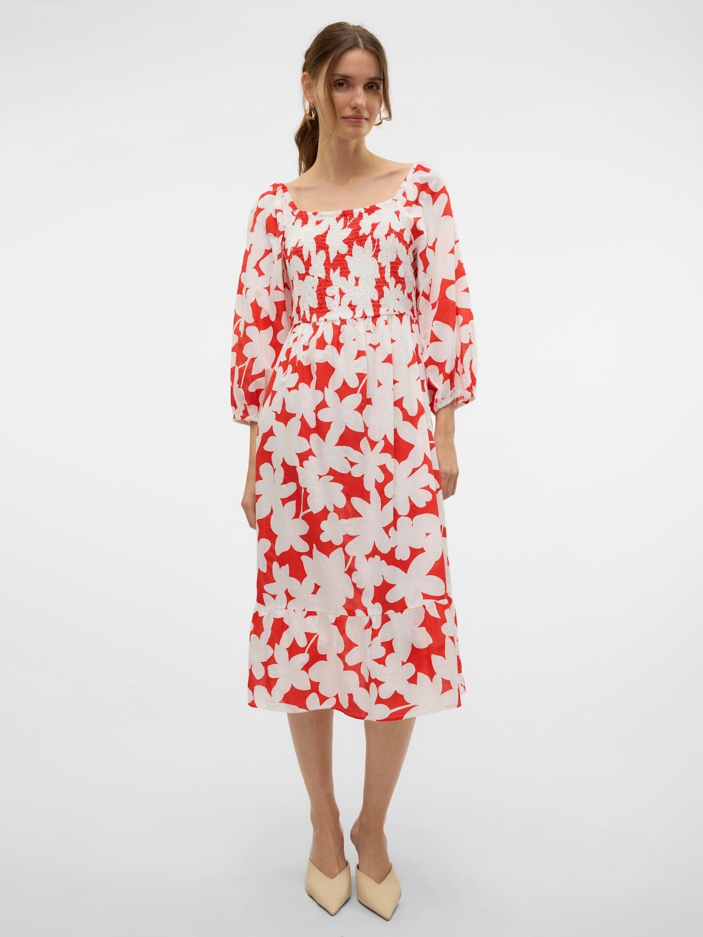 Dicthe Dress | Fiery Red Lola Dresses Vero Moda 