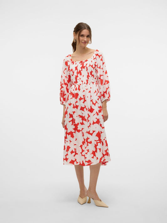 Dicthe Dress | Fiery Red Lola Dresses Vero Moda 