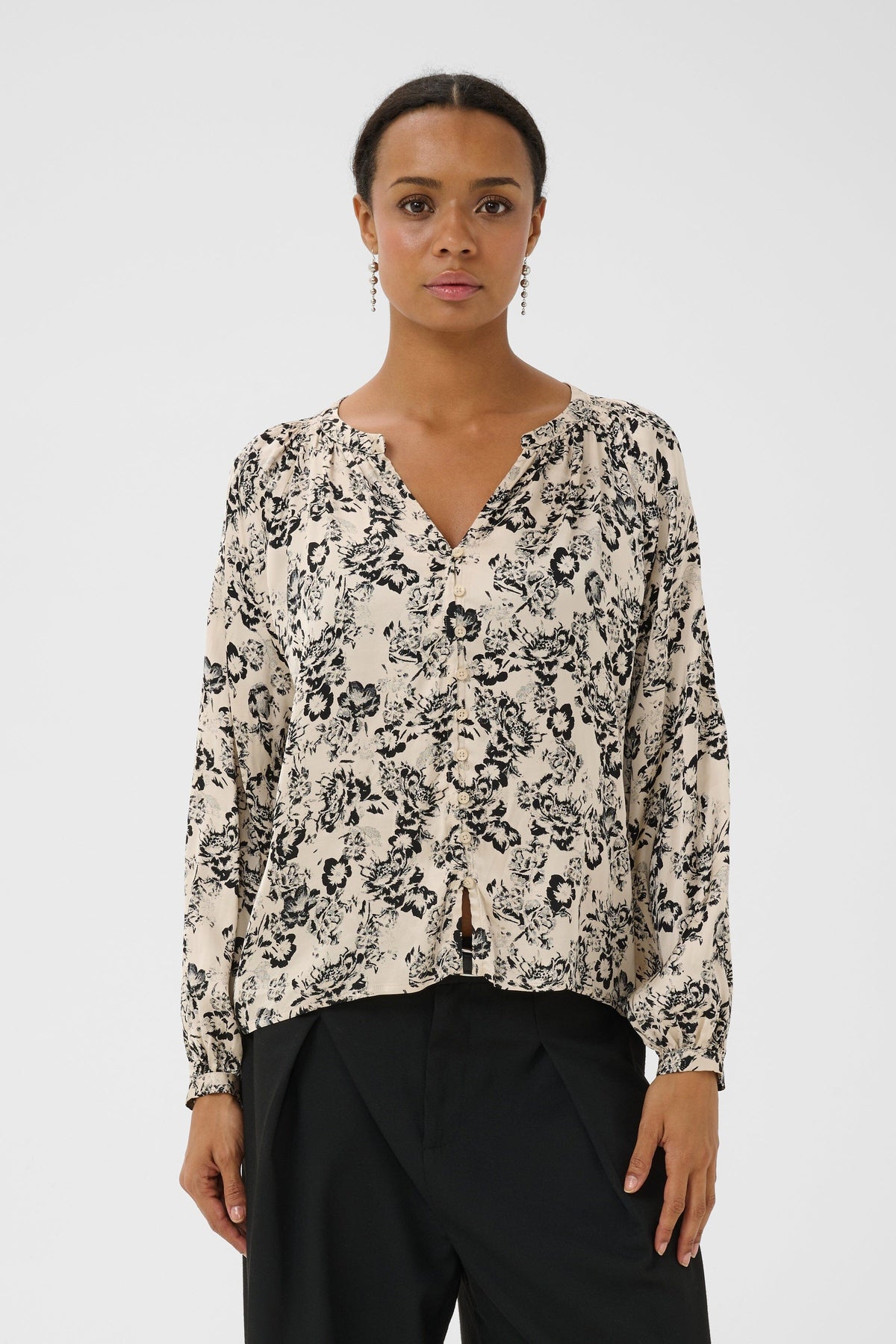 Doaa Blouse | Black Floral Blouse Part Two 
