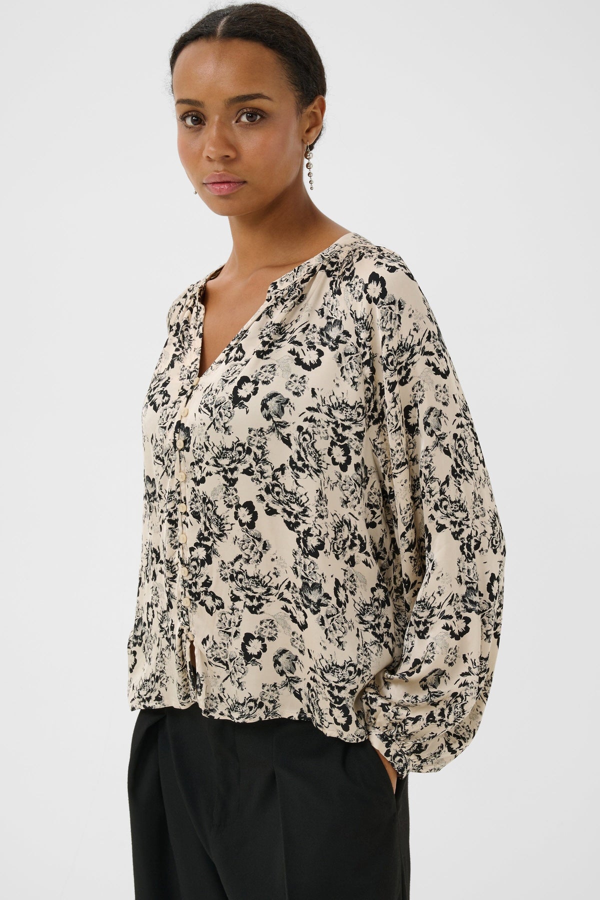 Doaa Blouse | Black Floral Blouse Part Two 