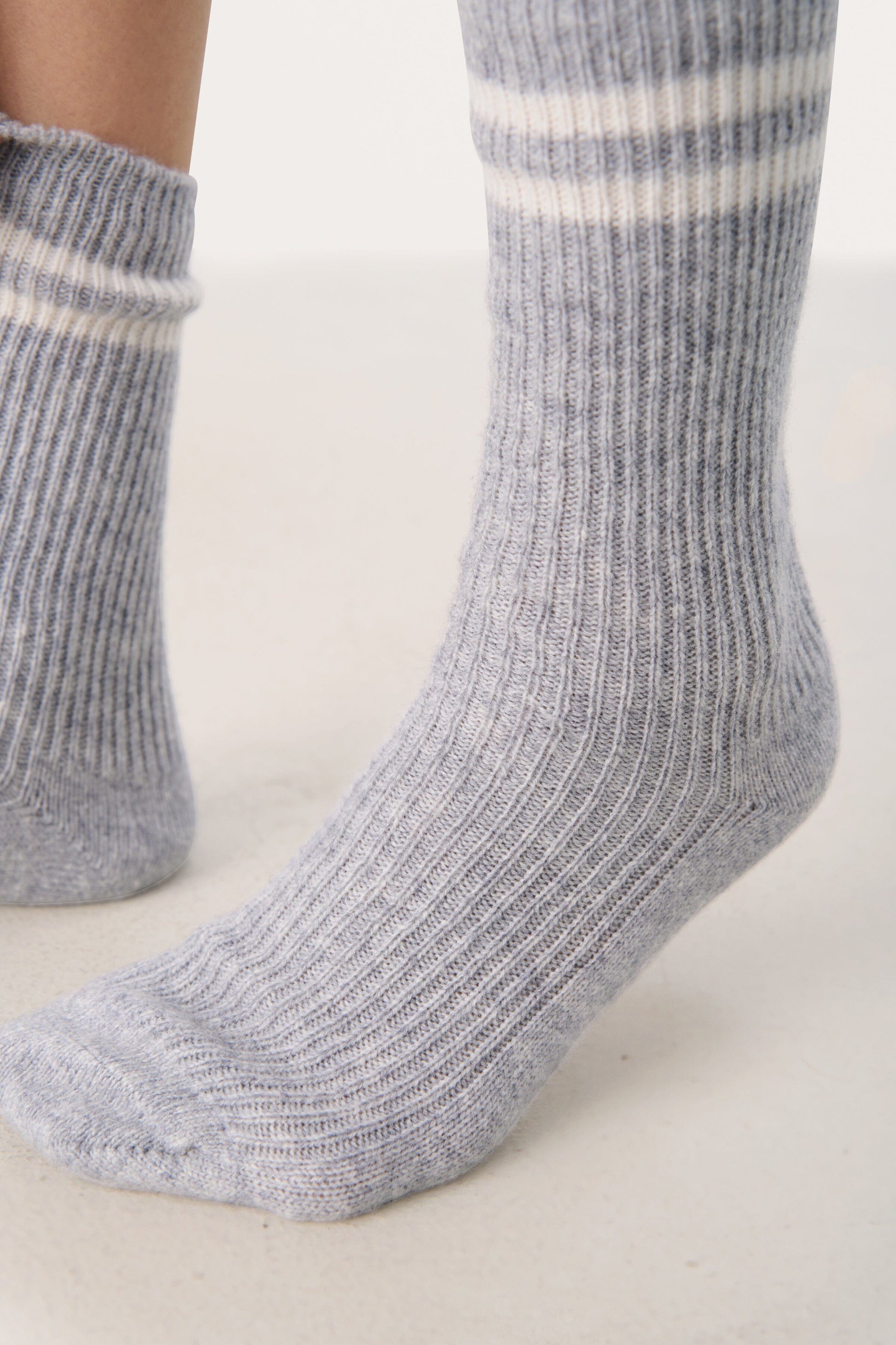 Dorin Socks | Grey Melange Stripe Socks Part Two 