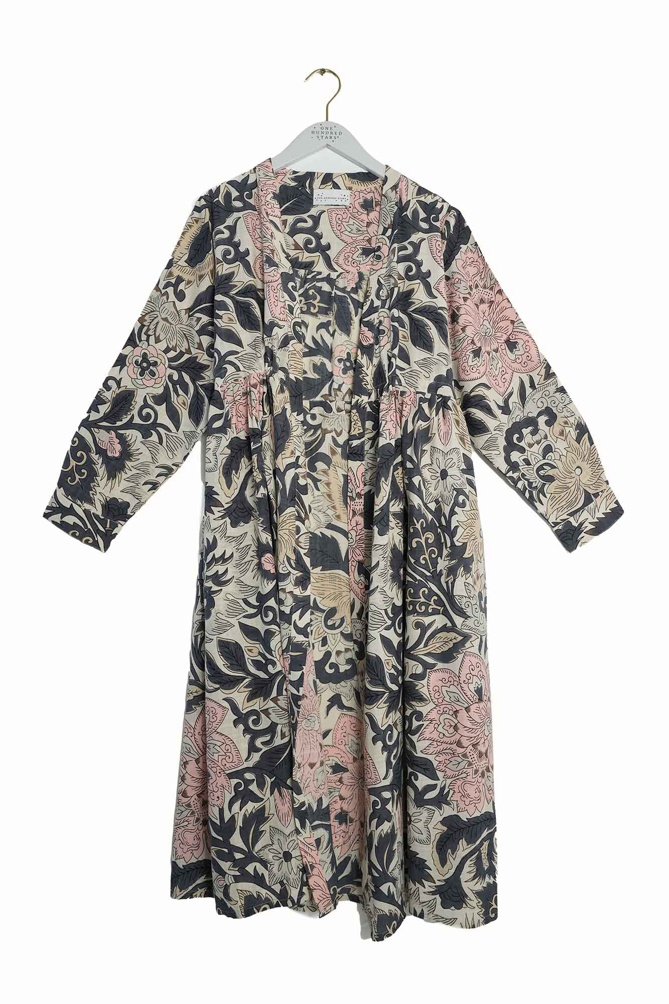 Duster Jacket | Block | Taupe Casual Kimonos One Hundred Stars 
