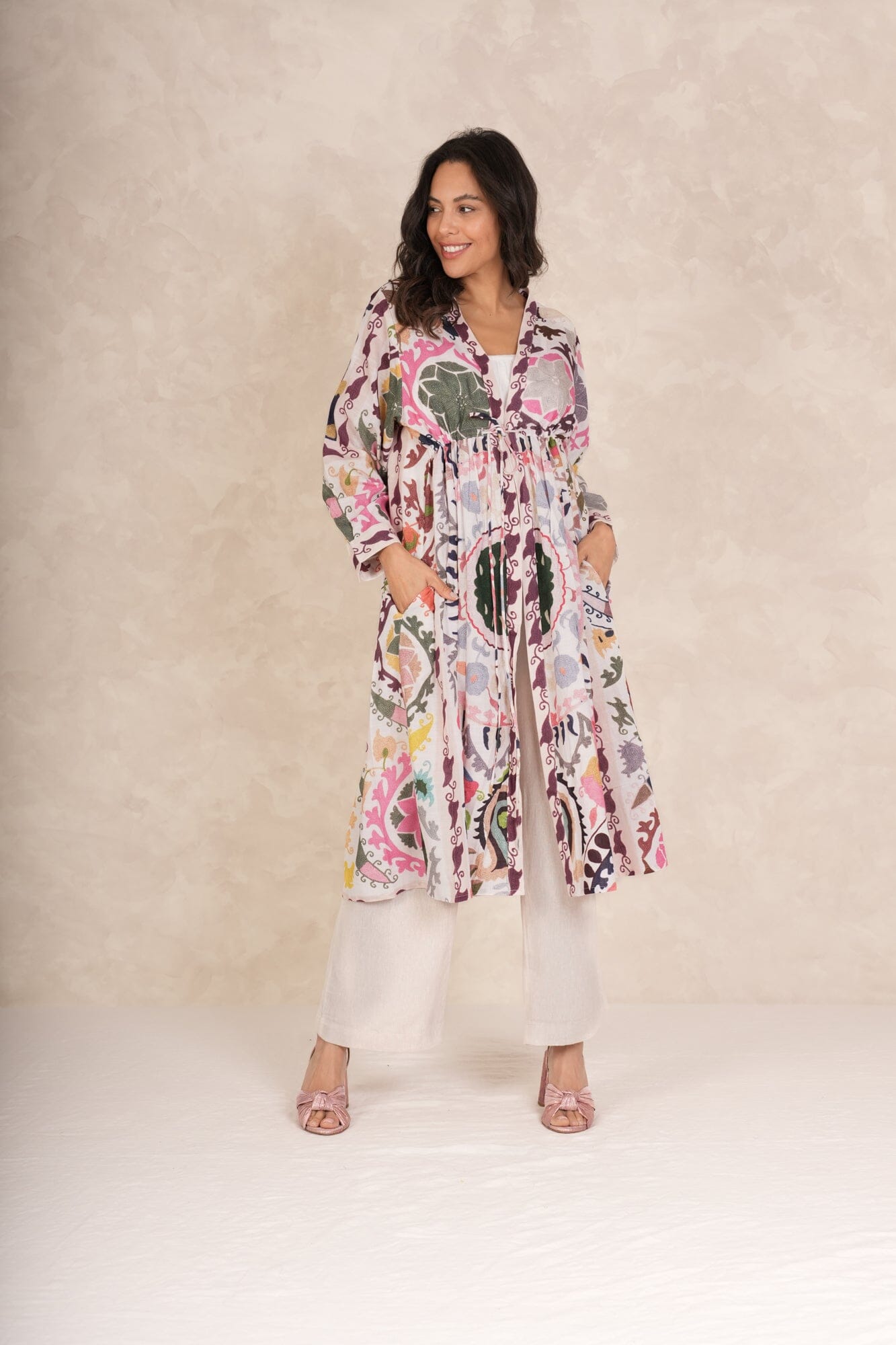 Duster Jacket | Susani Pink Casual Kimonos One Hundred Stars 