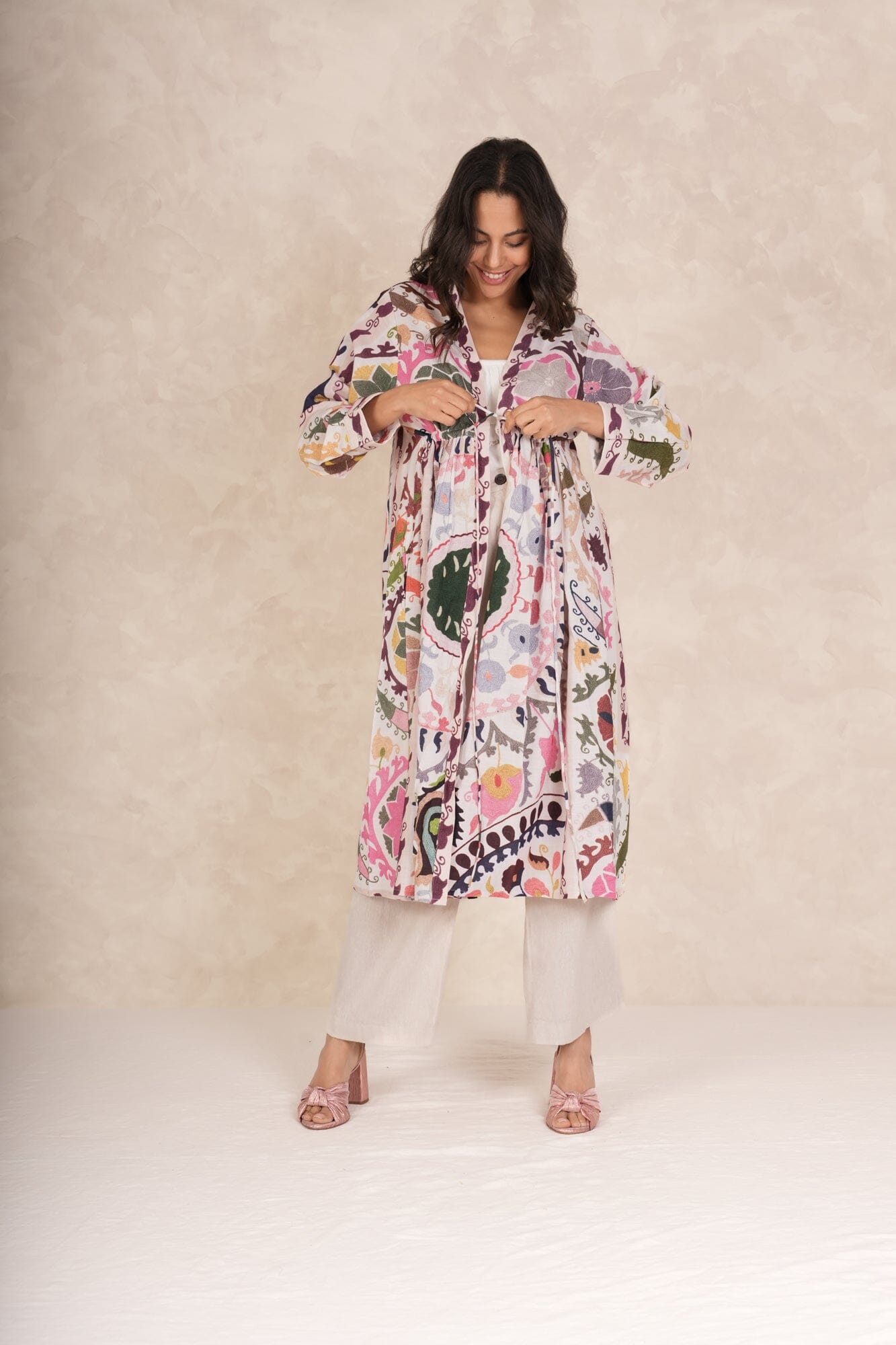 Duster Jacket | Susani Pink Casual Kimonos One Hundred Stars 