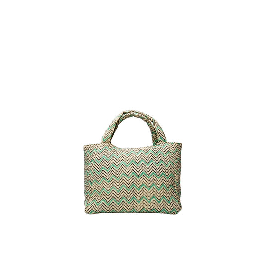 Eden Handbag | Green Zig Zag Handbags Black Colour 