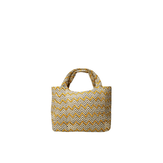 Eden Handbag | Yellow Zig Zag Handbags Black Colour 