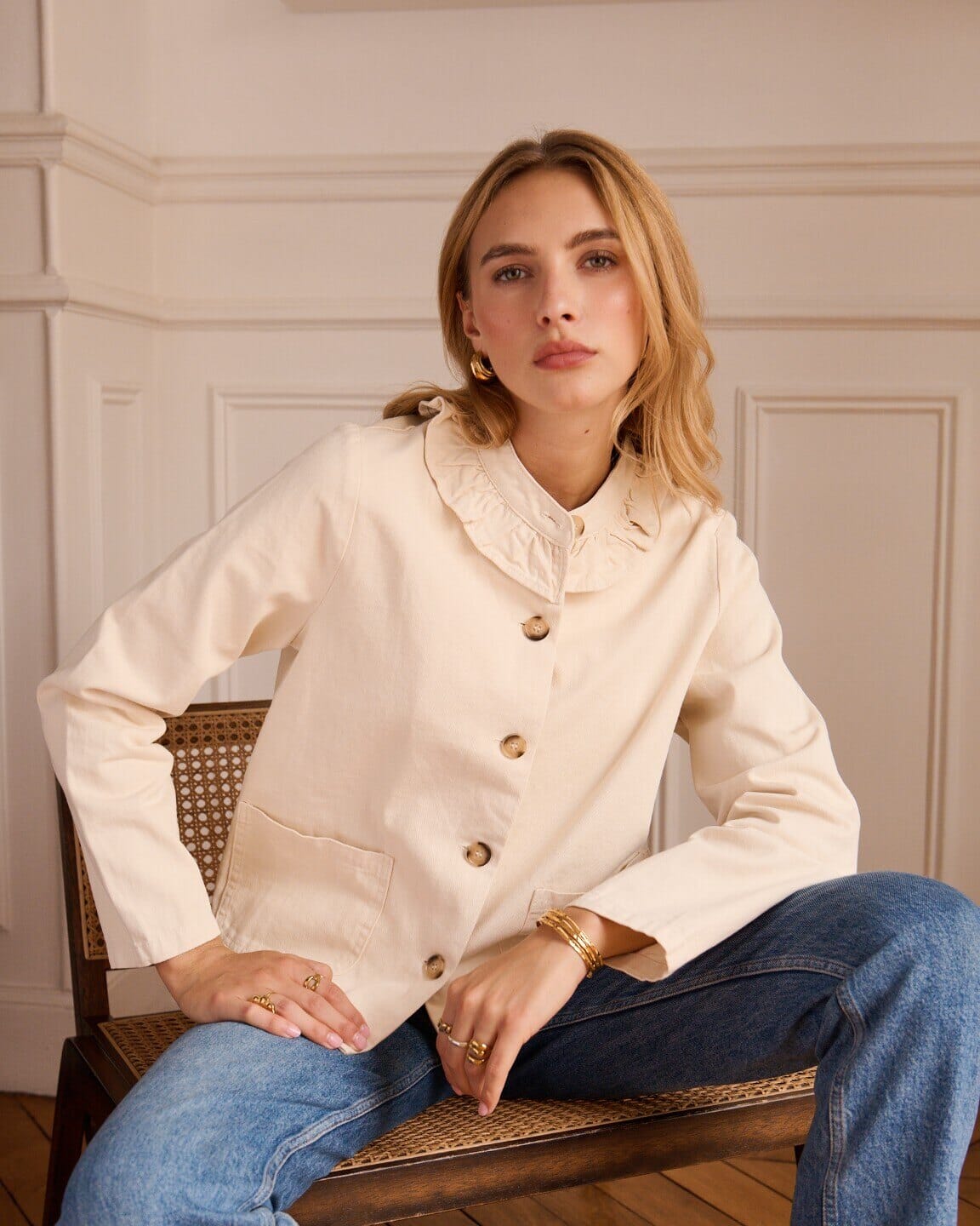 Eden Jacket | Beige Jacket Parisienne Collection 