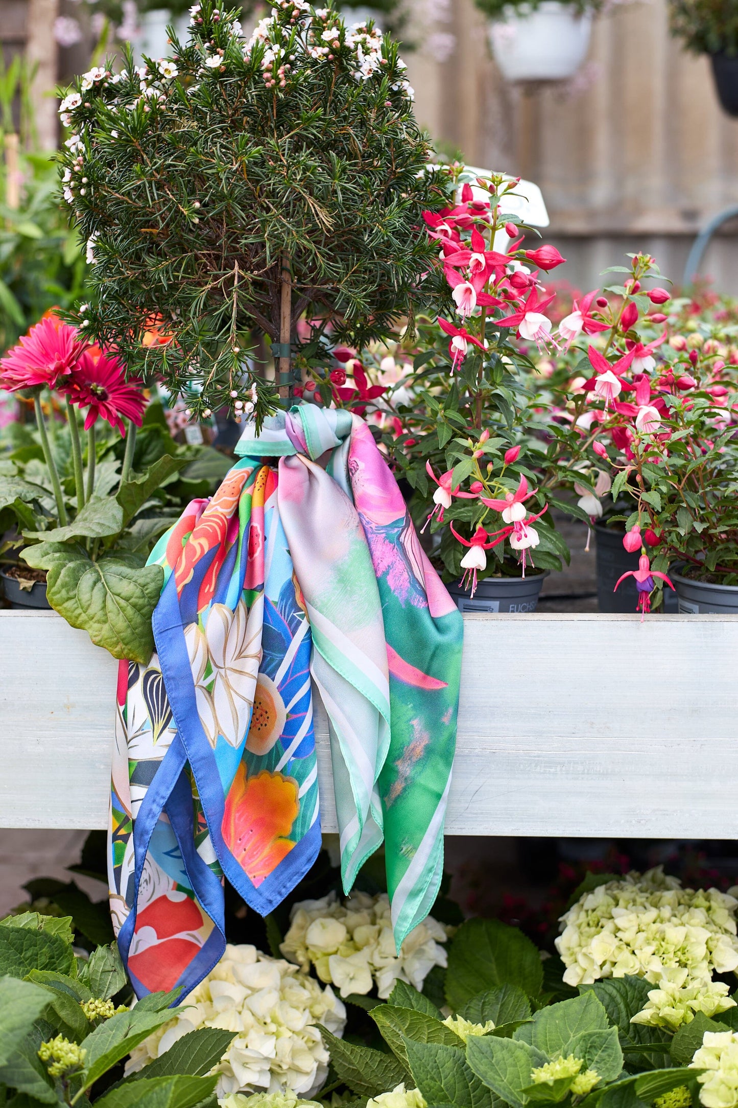 Eden Mini Scarf | Multi Blue Scarves Black Colour 
