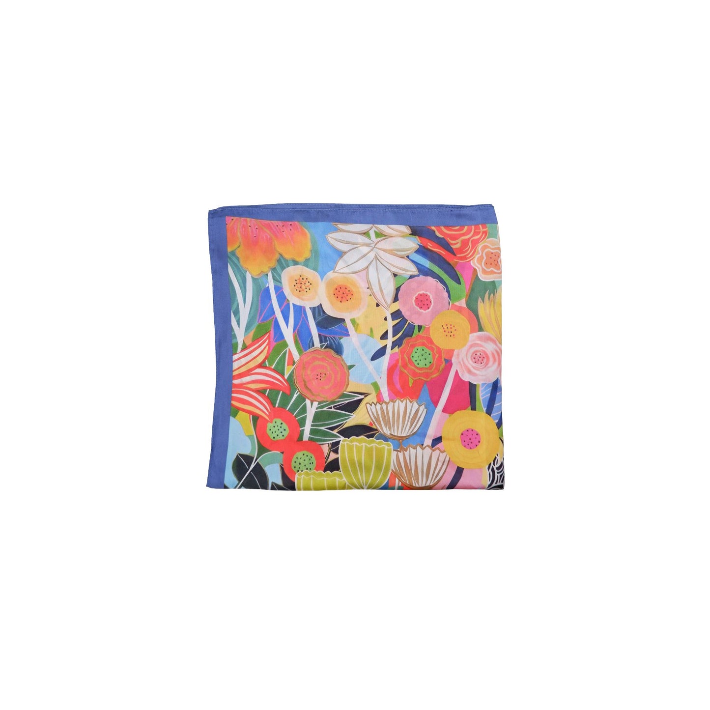Eden Mini Scarf | Multi Blue Scarves Black Colour 