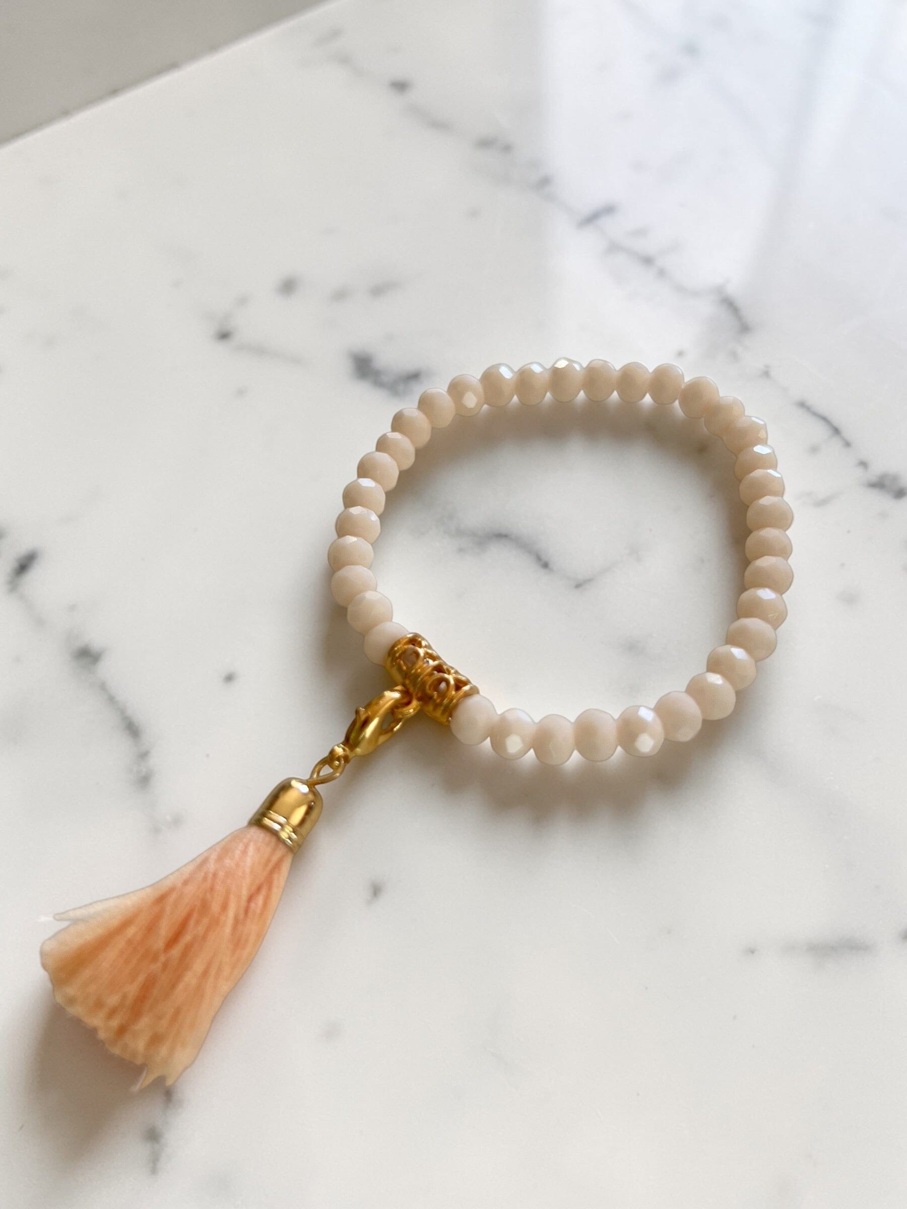 Ella Crystal Tassle Bracelet | Multi Colours Bracelet French Edit Baby Pink 