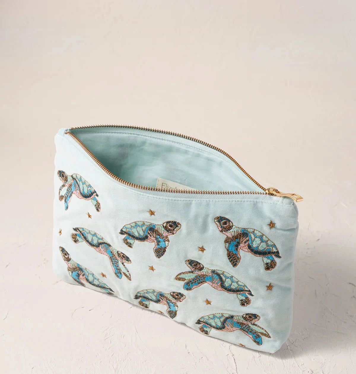 Everyday Pouch | Baby Turtle Conservation | Ice Blue Make up Bag Elizabeth Scarlett 