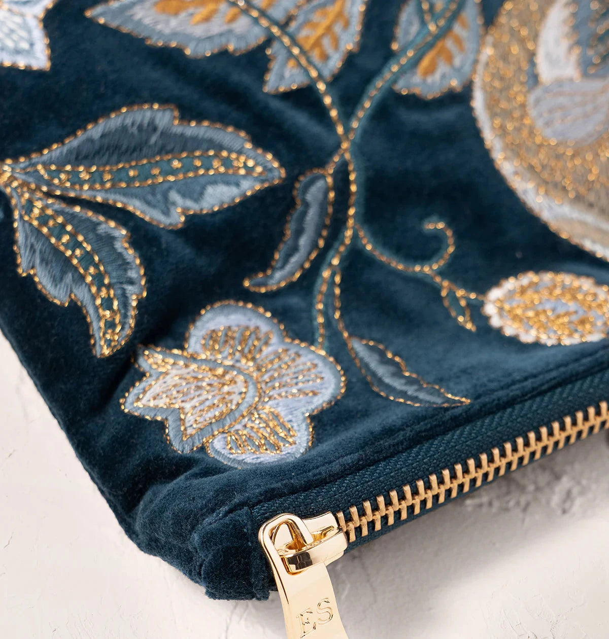 Everyday Pouch | Botanical Birds | Ink Blue Make up Bag Elizabeth Scarlett 