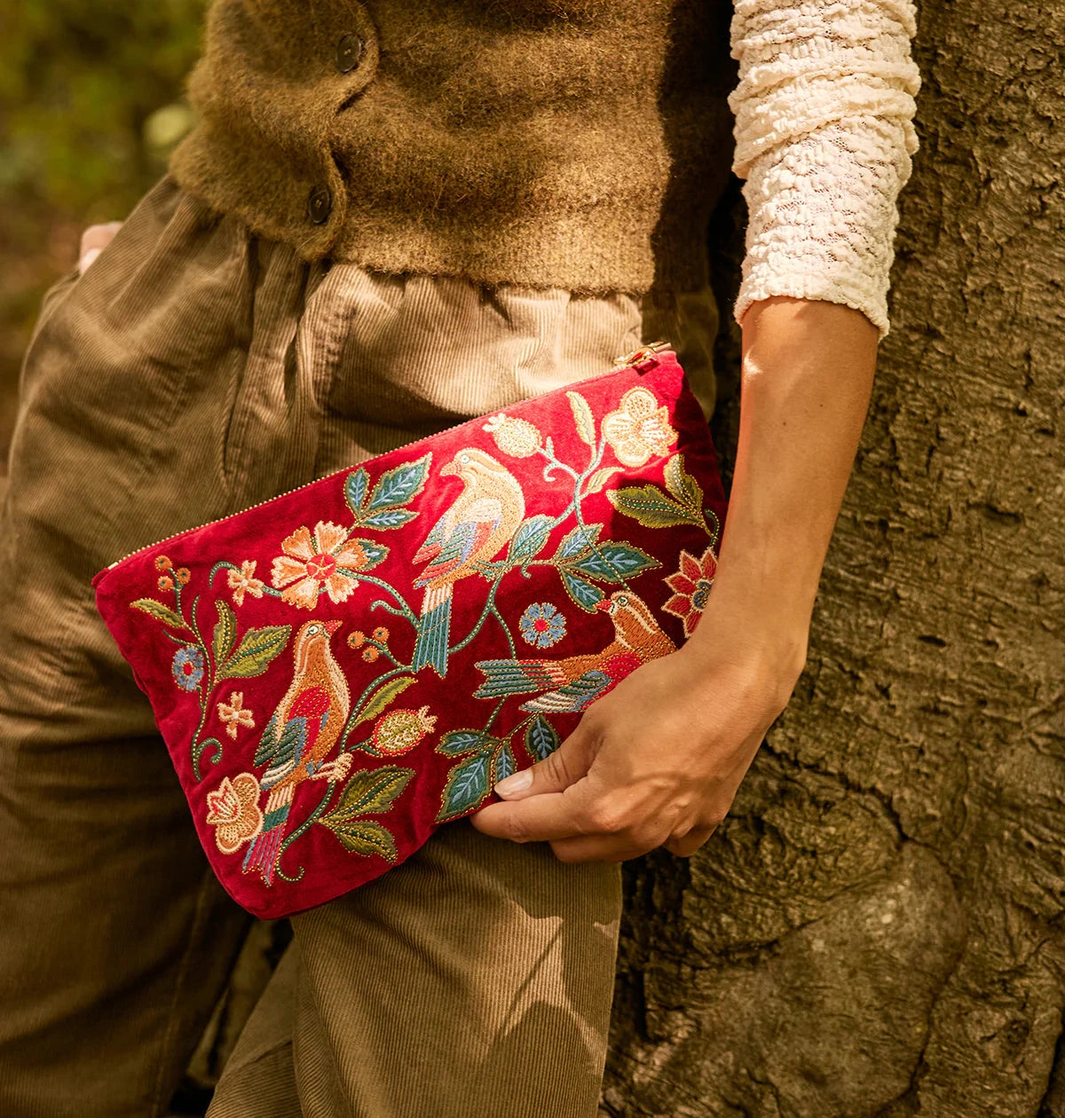 Everyday Pouch | Botanical Birds | Rouge Make up Bag Elizabeth Scarlett 