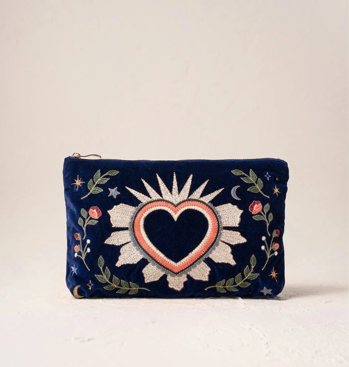 Everyday Pouch | Celestial Enchanted Heart | Navy Make up Bag Elizabeth Scarlett 