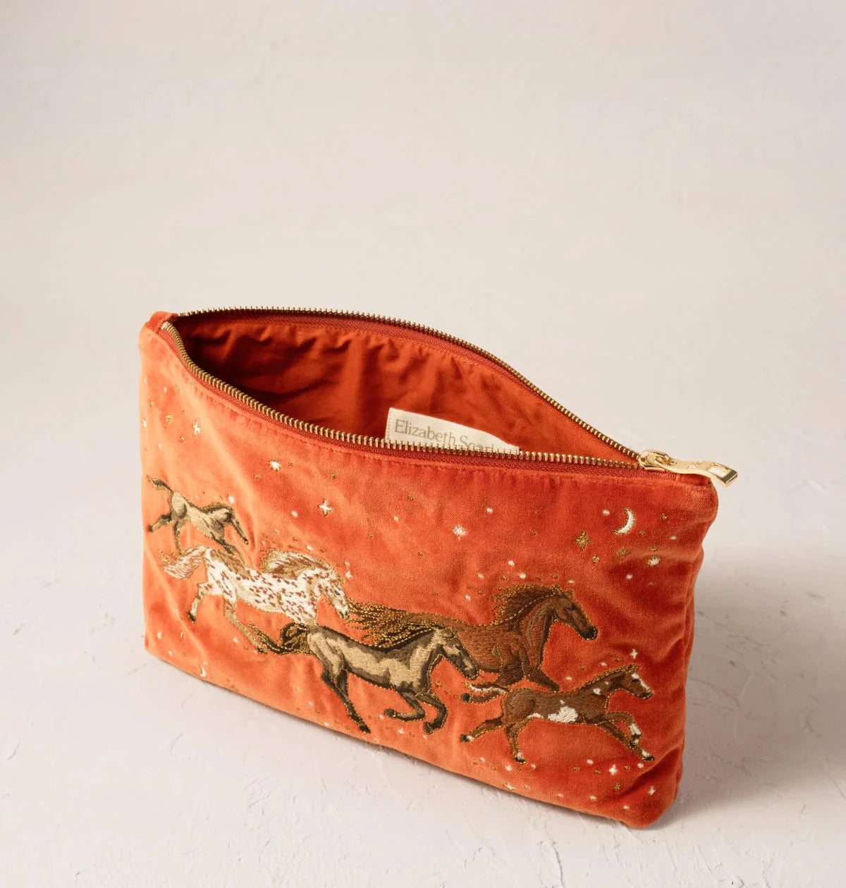 Everyday Pouch | Celestial Wild Horses | Terracotta Make up Bag Elizabeth Scarlett 