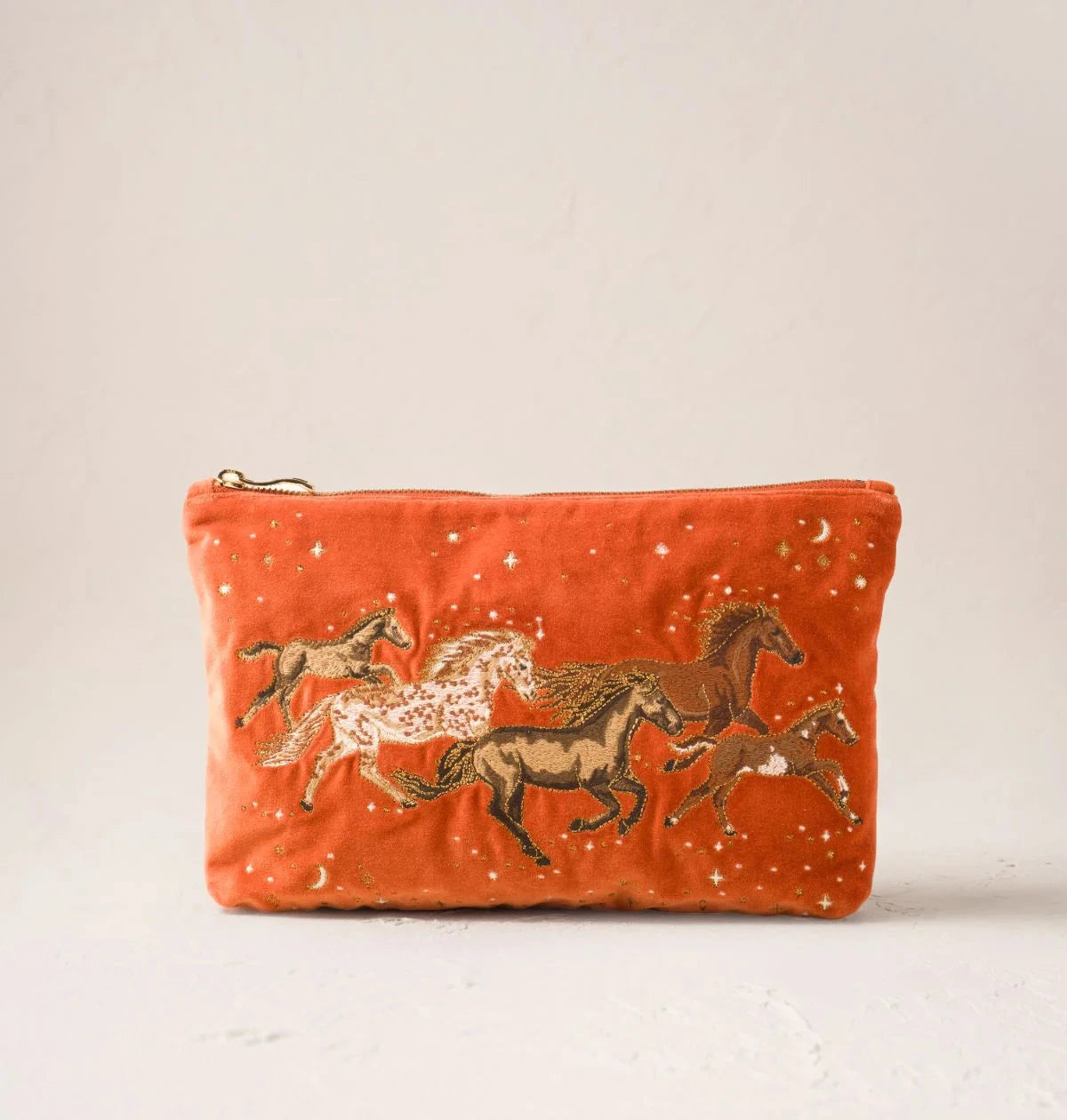 Everyday Pouch | Celestial Wild Horses | Terracotta Make up Bag Elizabeth Scarlett 