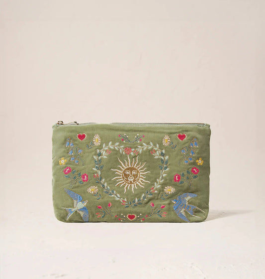 Everyday Pouch | Earth Goddess | Olive Make up Bag Elizabeth Scarlett 