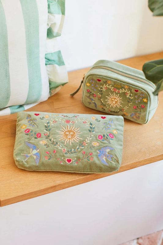 Everyday Pouch | Earth Goddess | Olive Make up Bag Elizabeth Scarlett 