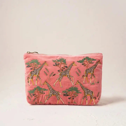 Everyday Pouch | Giraffe Herd | Coral Purse Elizabeth Scarlett 