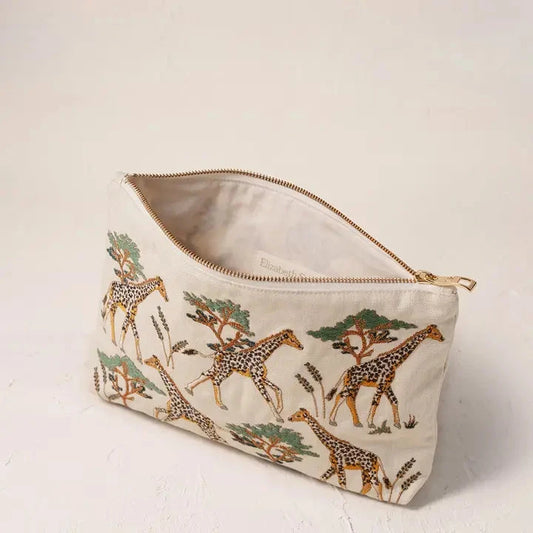 Everyday Pouch | Giraffe Herd | Cream Purse Elizabeth Scarlett 