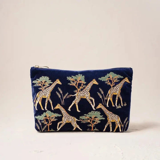 Everyday Pouch | Giraffe Herd | Navy Purse Elizabeth Scarlett 