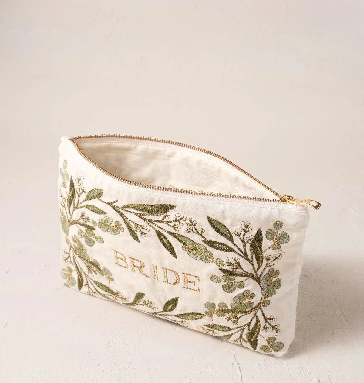 Everyday Pouch | Olive Branch | Bride | Cream Make up Bag Elizabeth Scarlett 