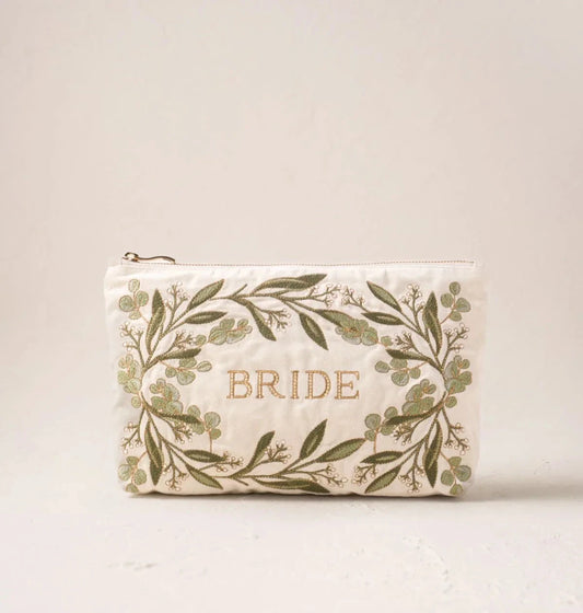 Everyday Pouch | Olive Branch | Bride | Cream Make up Bag Elizabeth Scarlett 