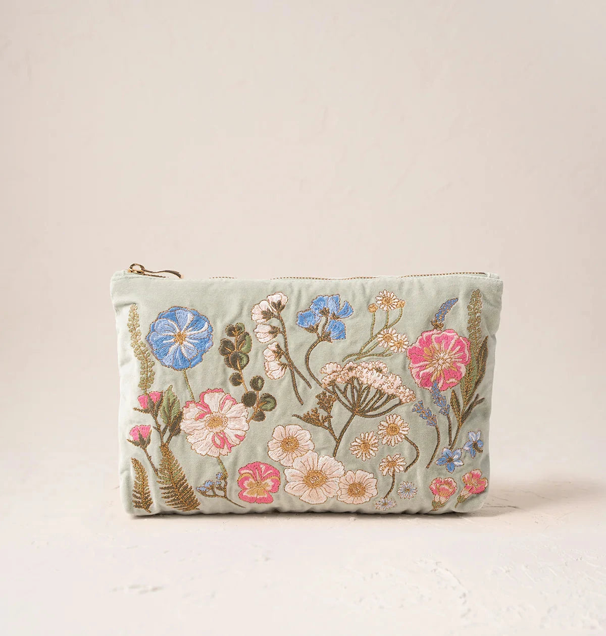 Everyday Pouch | Pressed Flowers | Sage Make up Bag Elizabeth Scarlett 