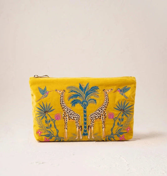 Everyday Pouch | Wild Giraffe Palm | Mustard Purse Elizabeth Scarlett 
