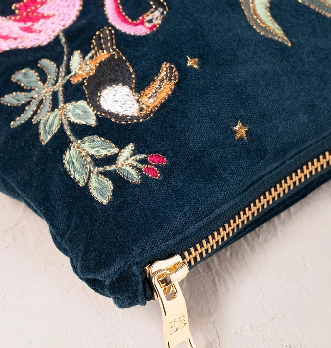 Everyday Pouch | Wild Zebra Palm | Navy Purse Elizabeth Scarlett 