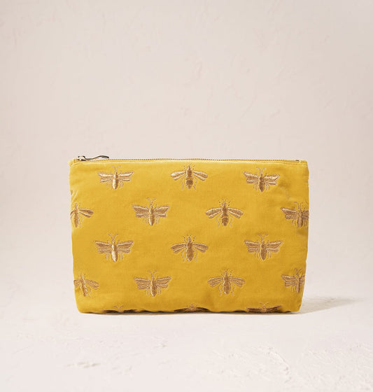 Everyday Velvet Pouch | Honey Bee | Mustard Clutch bag Elizabeth Scarlett 