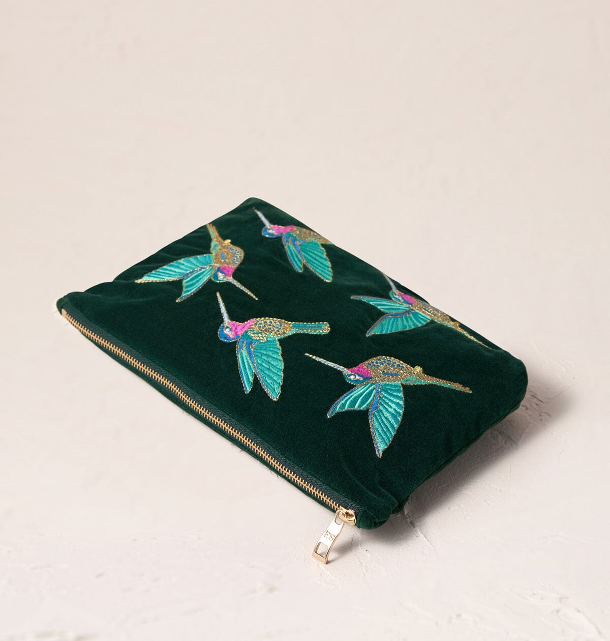 Everyday Velvet Pouch | Hummingbird | Rainforest Clutch bag Elizabeth Scarlett 