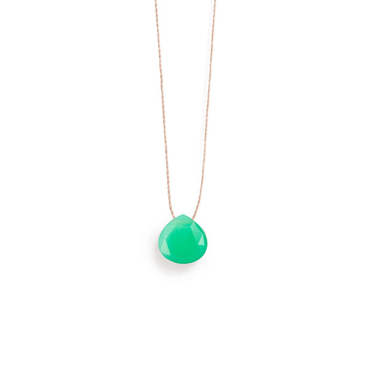 Fine Cord Necklace | Apple Green Chalcedony Necklaces Wanderlust Life 