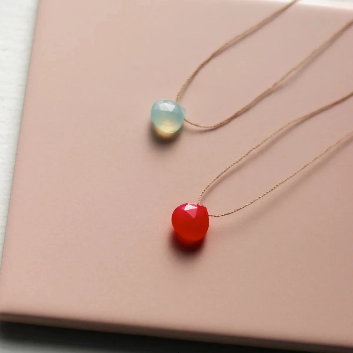 Fine Cord Necklace | Hot Pink Chalcedony Necklaces Wanderlust Life 