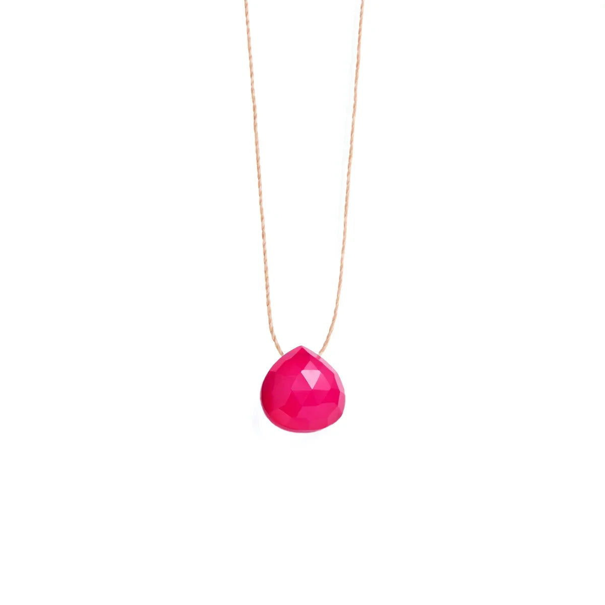 Fine Cord Necklace | Hot Pink Chalcedony Necklaces Wanderlust Life 